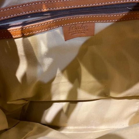 Babe Didrikson green and brown leather backpack - Picture 3 of 6